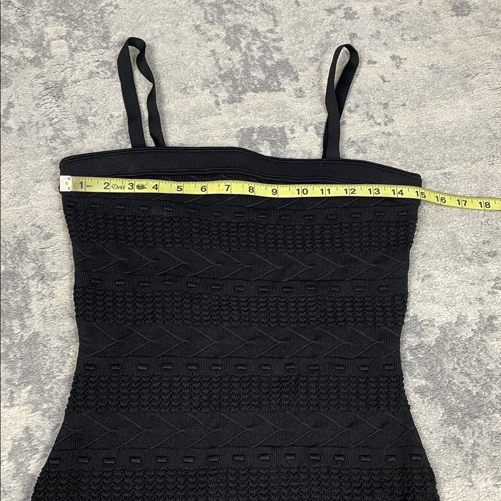 NWT Sandro Maldives Knit Fringe Strapless Dress Black Tight Bodycon Sz 40 - Picture 11 of 14